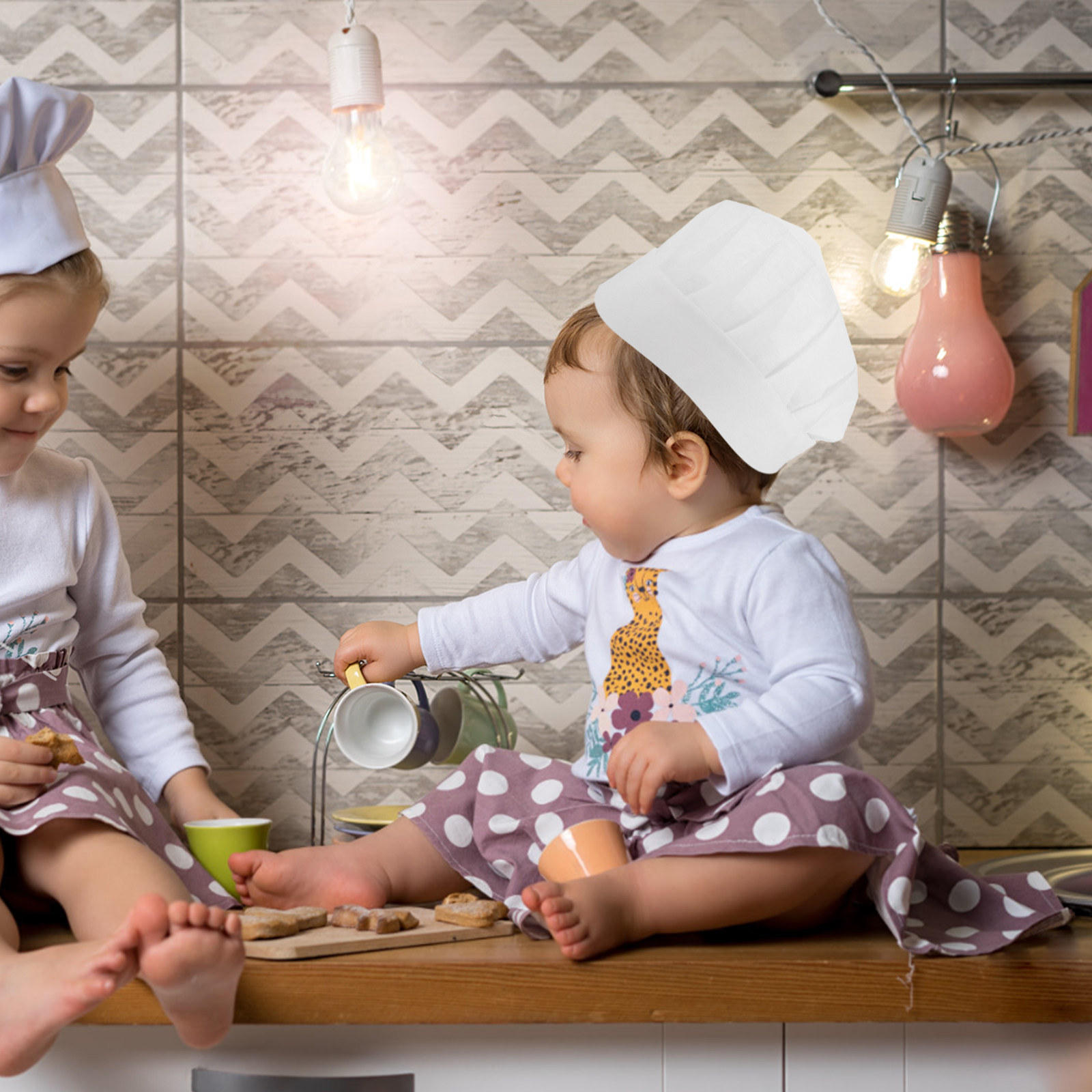 Kitchen Baking Area - 15Pcs Disposable Kids Chef Hats Small