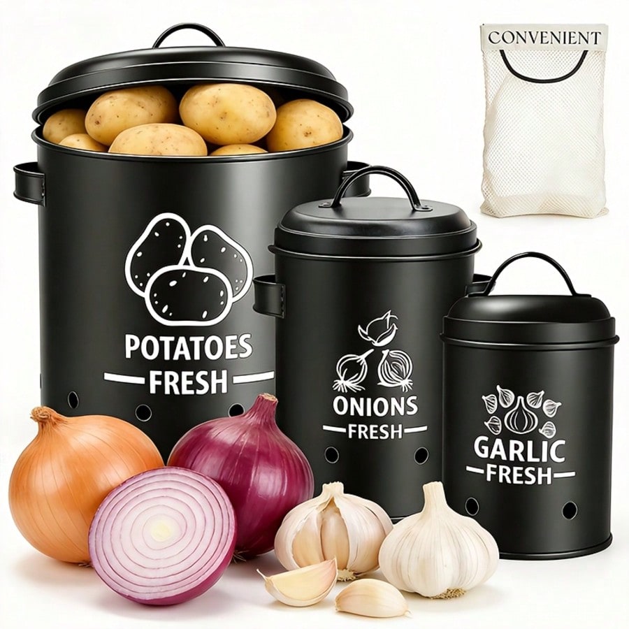 Kitchen Baking Storage - Potato Onion Garlic Storage Bin Set