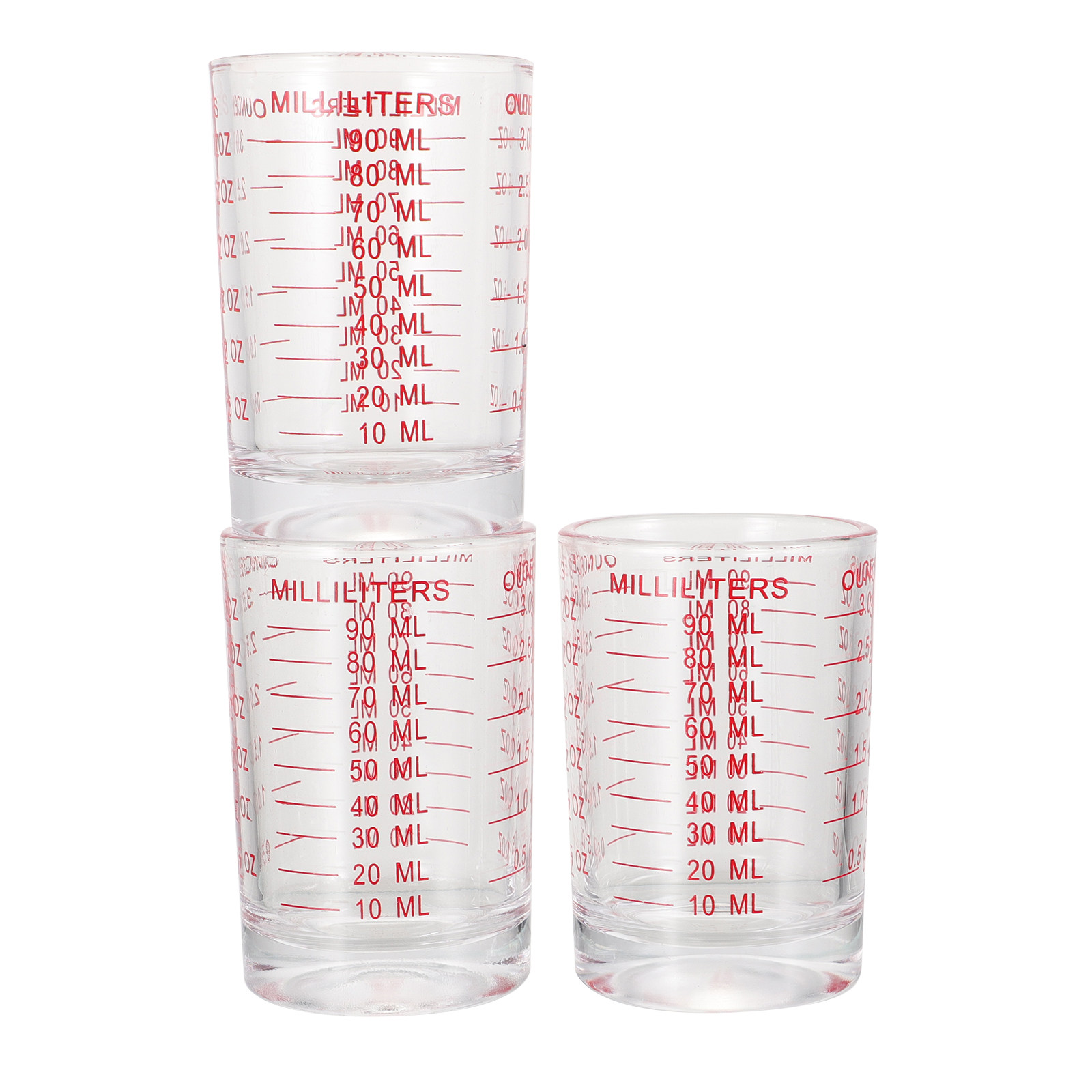 Kitchen Baking Set - 3Pcs Glass Measuring Cups Set with