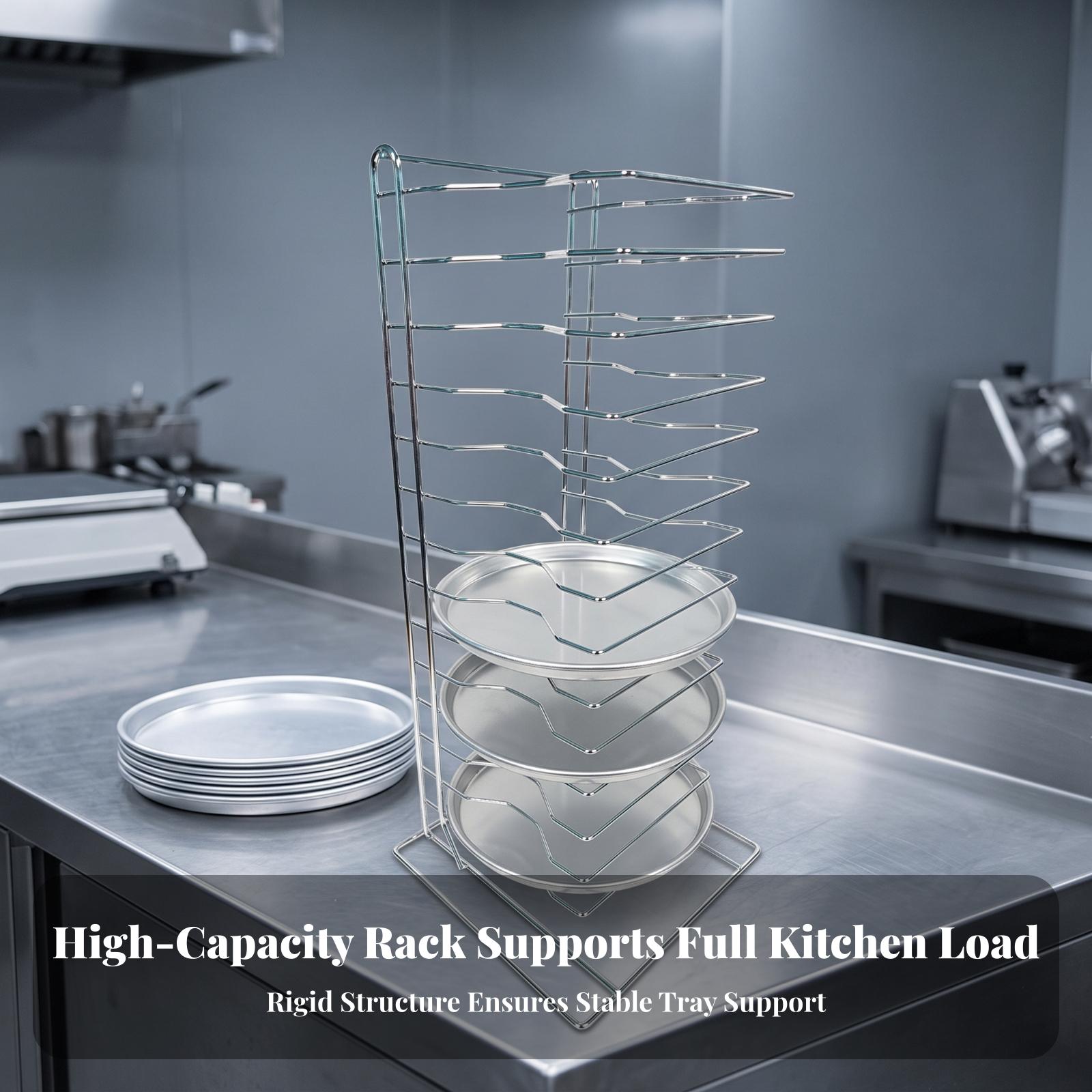 Kitchen Baking Pan Organizer - Vertical Pizza Cooling Rack for Kitchen