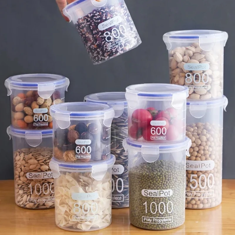 Kitchen Bank - 1/4PCS Sealed Jars With Scale Grain