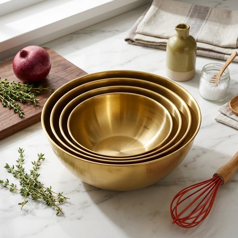 Kitchen Baking Set - 3PCS Stainless Steel Mixing Bowls Set,