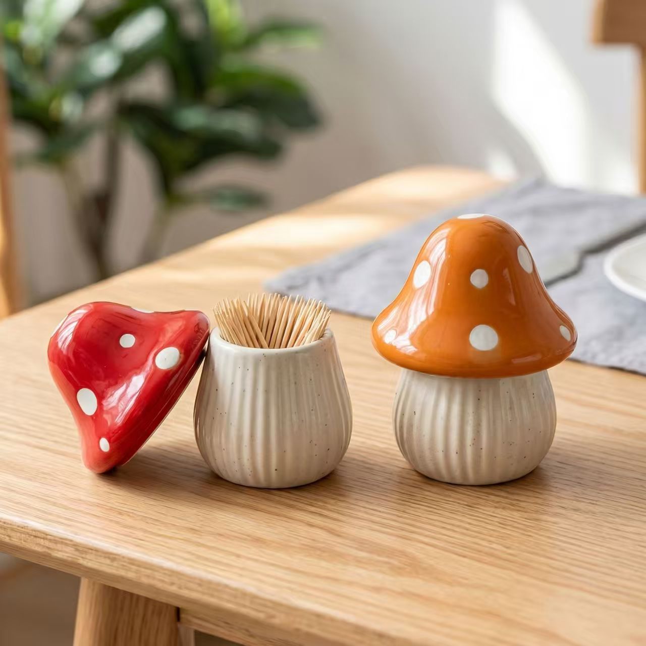 Cartoon Mushroom Ceramic Stora - Kitchen Baking Storage 评论和价格