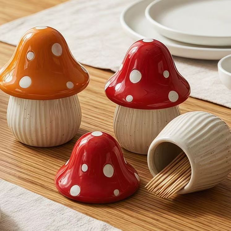 Cartoon Mushroom Ceramic Stora - Kitchen Baking Storage 评论和价格