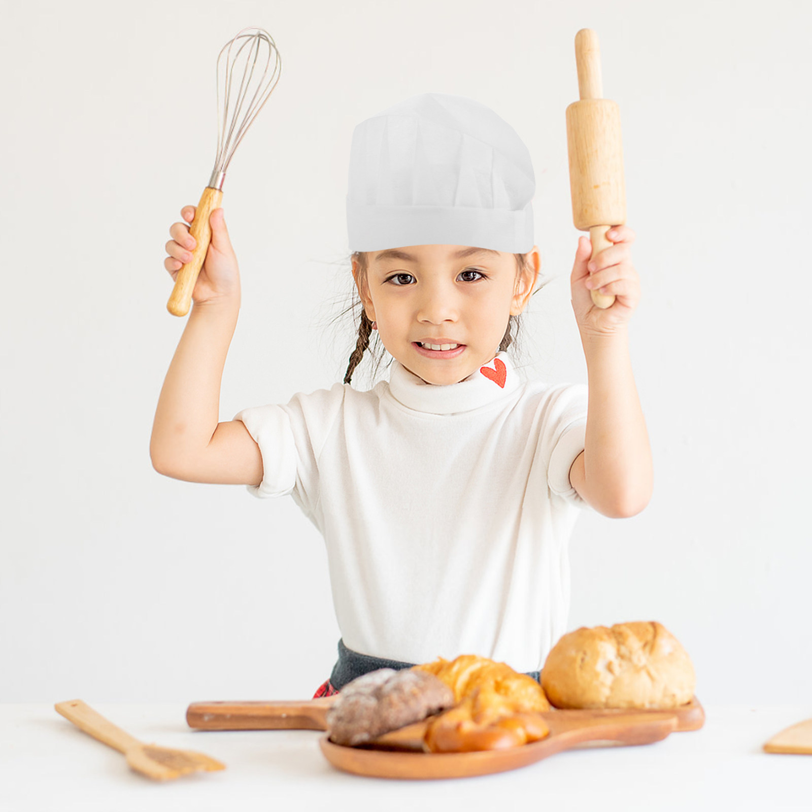 15Pcs Disposable Kids Chef Hat - Kitchen Baking Area 评论和价格