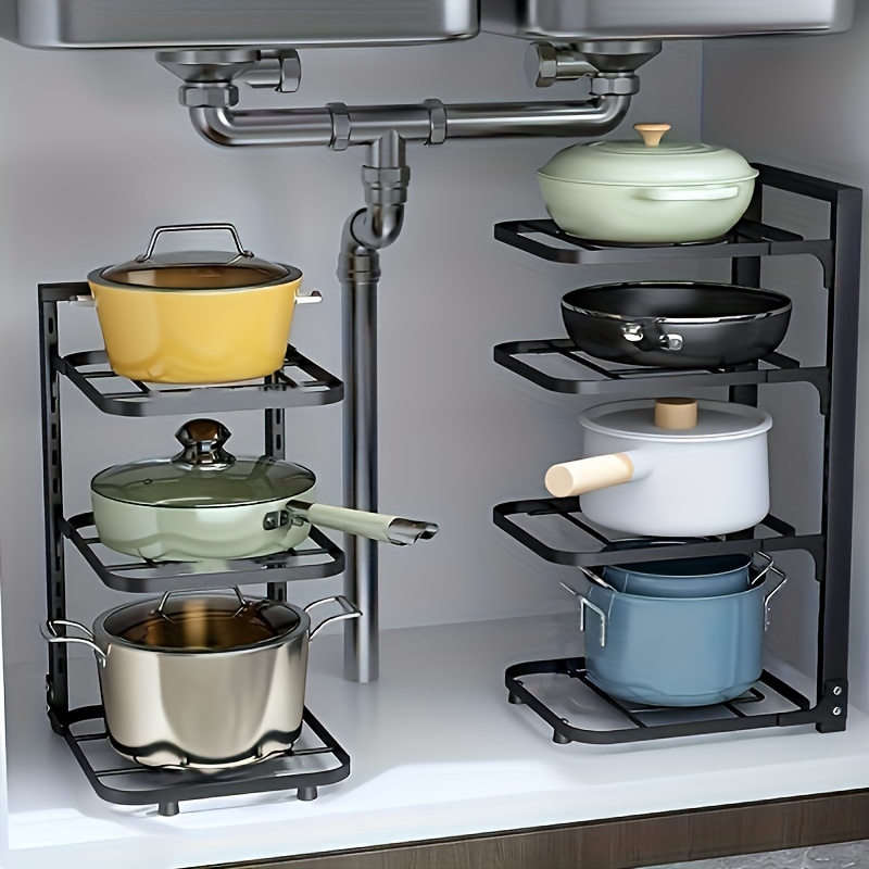 Adjustable Pot Rack Organizer, - Kitchen Baking Pan Organizer 评论和价格