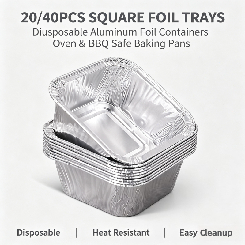 20/40Pcs Square Disposable Alu - Kitchen Oven Baking Pans 评论和价格