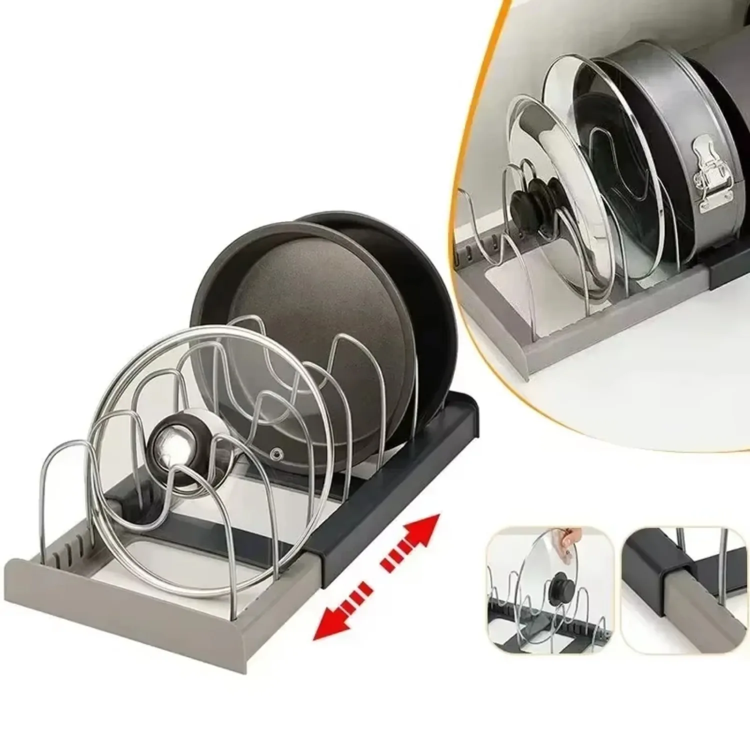 Expandable Pots and Pans Stora - Kitchen Baking Pan Organizer 评论和价格