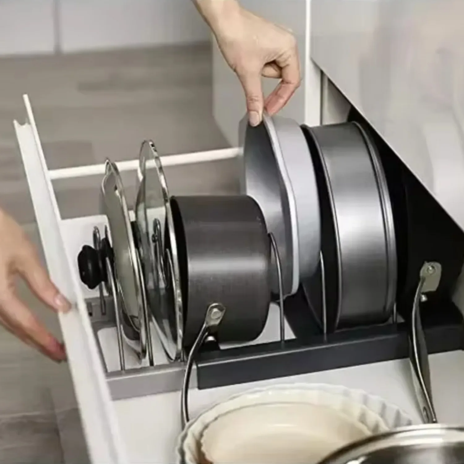 Expandable Pots and Pans Stora - Kitchen Baking Pan Organizer 评论和价格