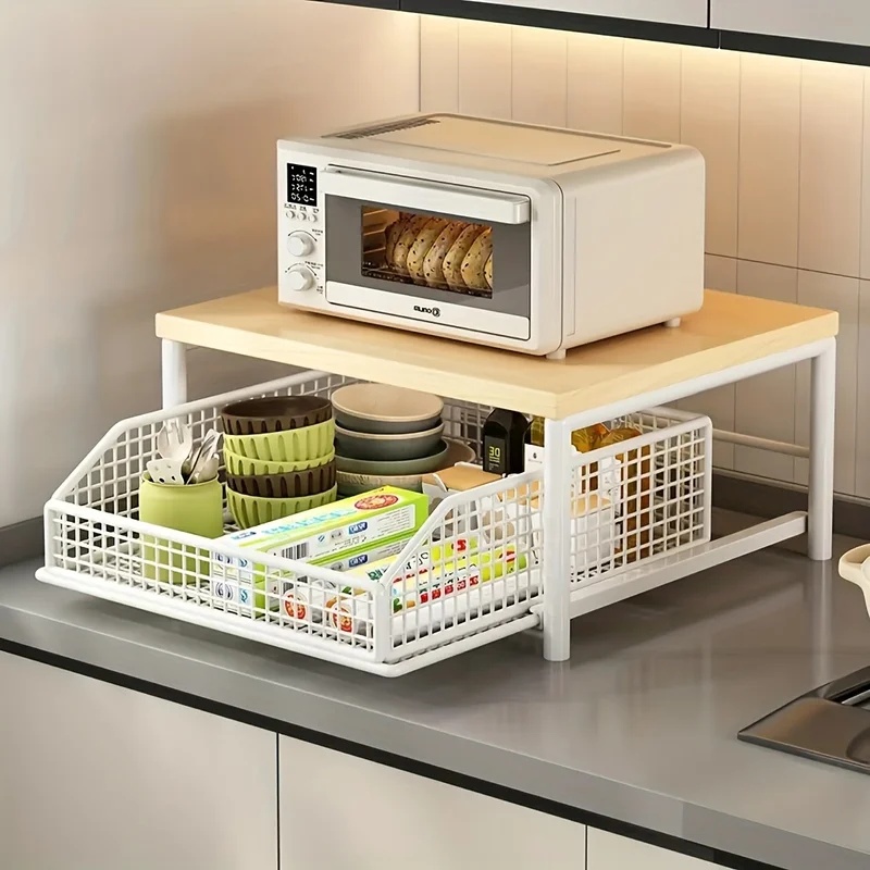 Vertical Microwave Stand w/ Dr - Kitchen Baking Drawer 评论和价格