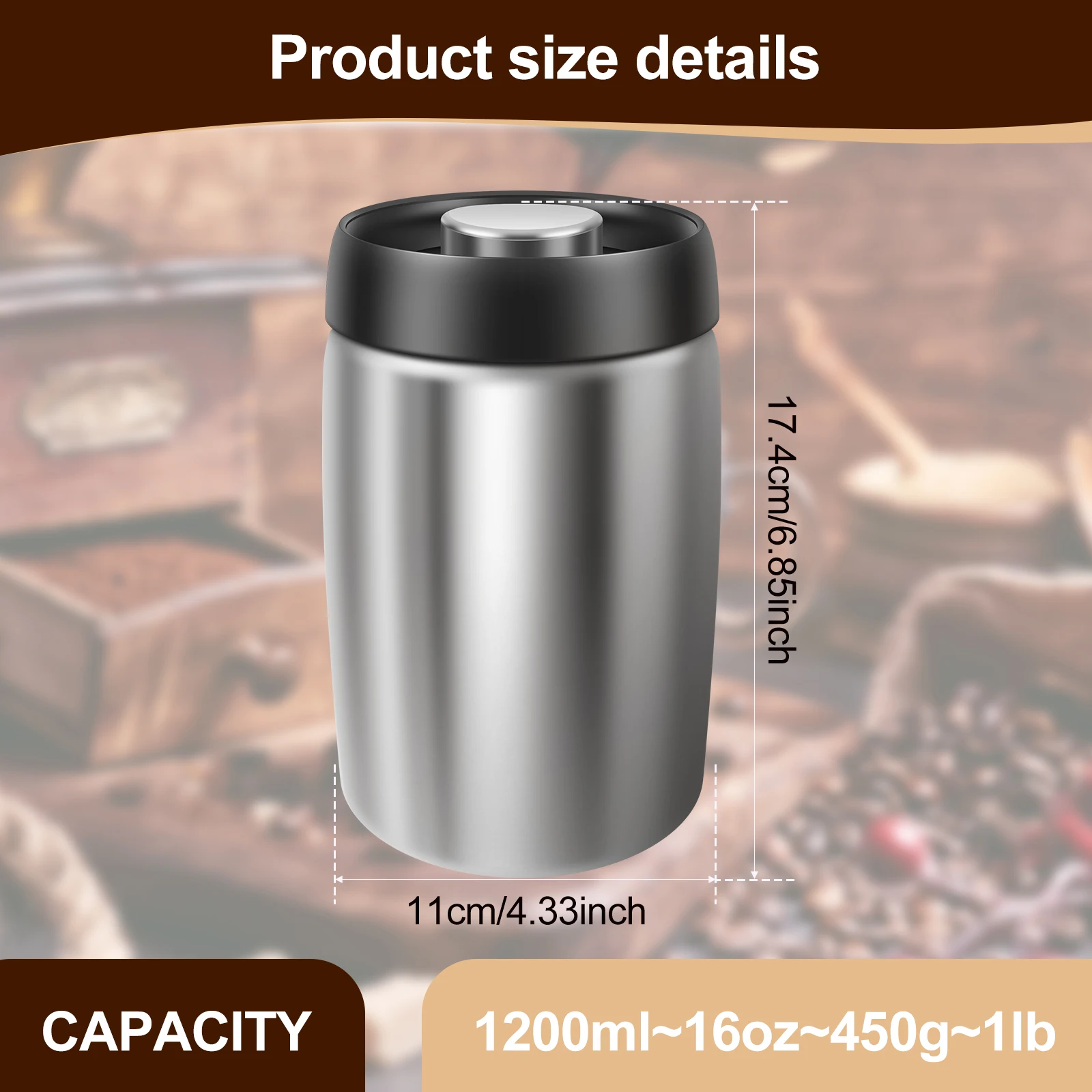 Coffee Sealed Jar Stainless St - Kitchen Bank 评论和价格