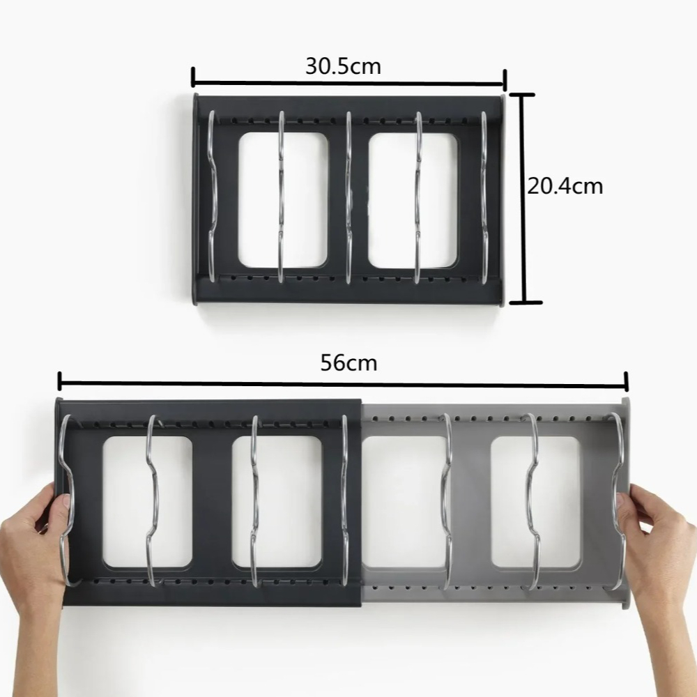1Pc 7-grid Telescopic Pot Rack - Kitchen Baking Pan Organizer 评论和价格