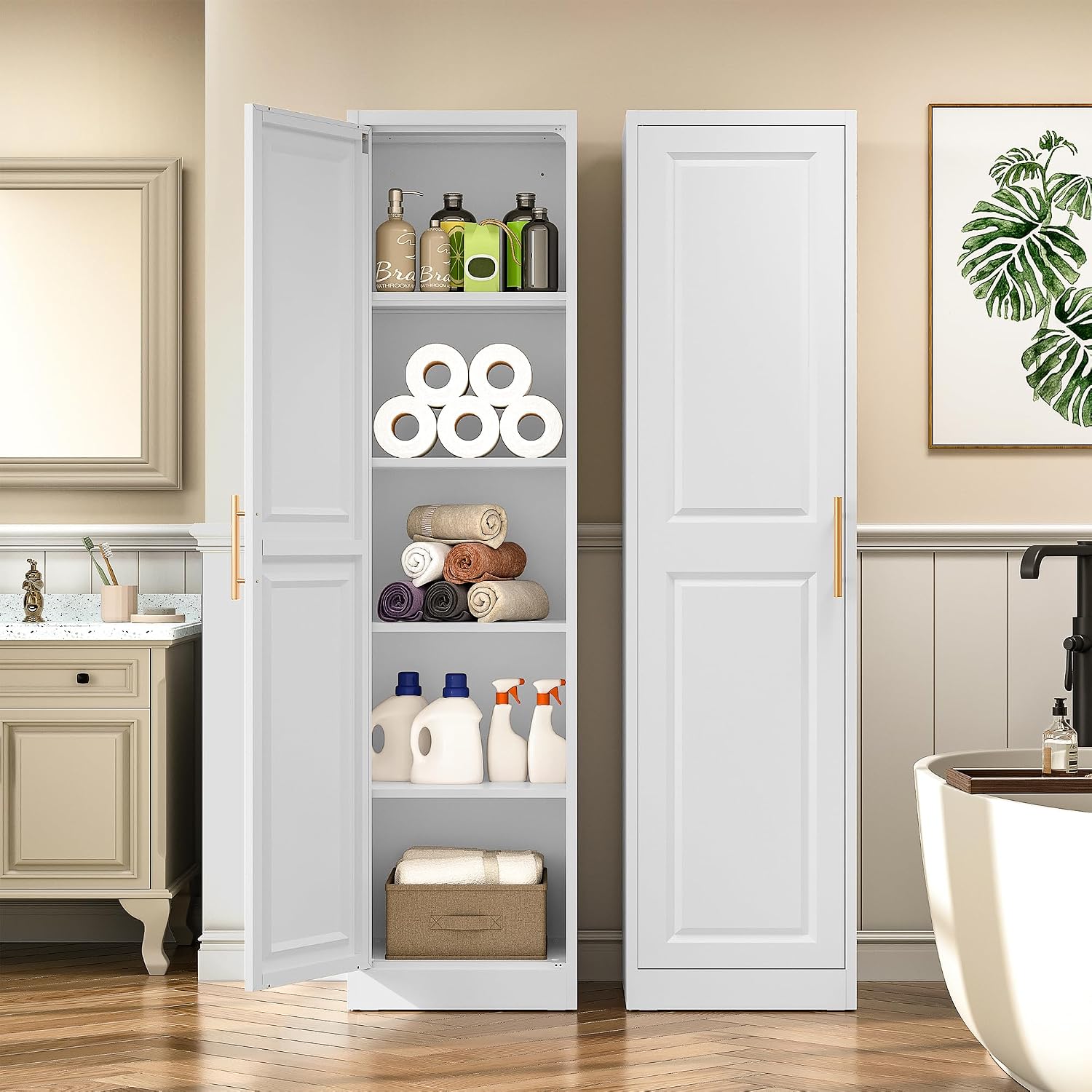 Tall Narrow Storage Cabinet Wi - Kitchen Baking Storage 评论和价格