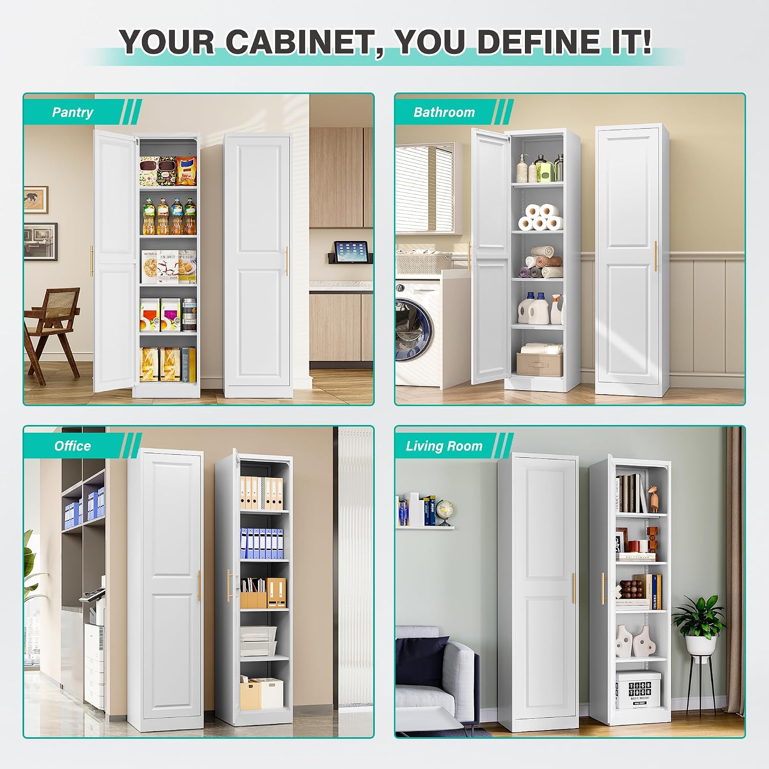 Tall Narrow Storage Cabinet Wi - Kitchen Baking Storage 评论和价格