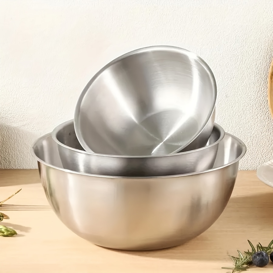 3pcs Stainless Steel Salad Bow - Kitchen Baking Set 评论和价格