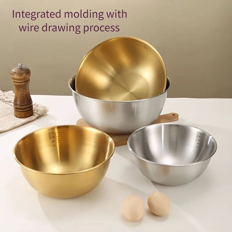 3PCS Stainless Steel Mixing Bo - Kitchen Baking Set 评论和价格