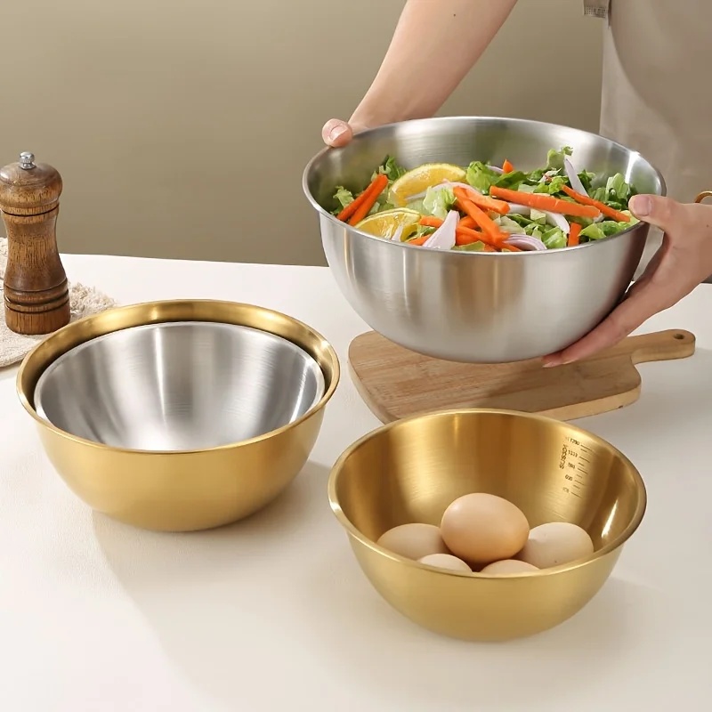 3PCS Stainless Steel Mixing Bo - Kitchen Baking Set 评论和价格